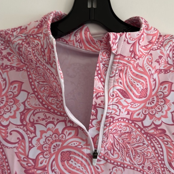 M MOTEEPI golf quarter zip pullover, size small, pink color - Picture 3 of 6